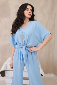 Set of blouse with pants 5963 / – Blue цвет / color | Lexline Fashion