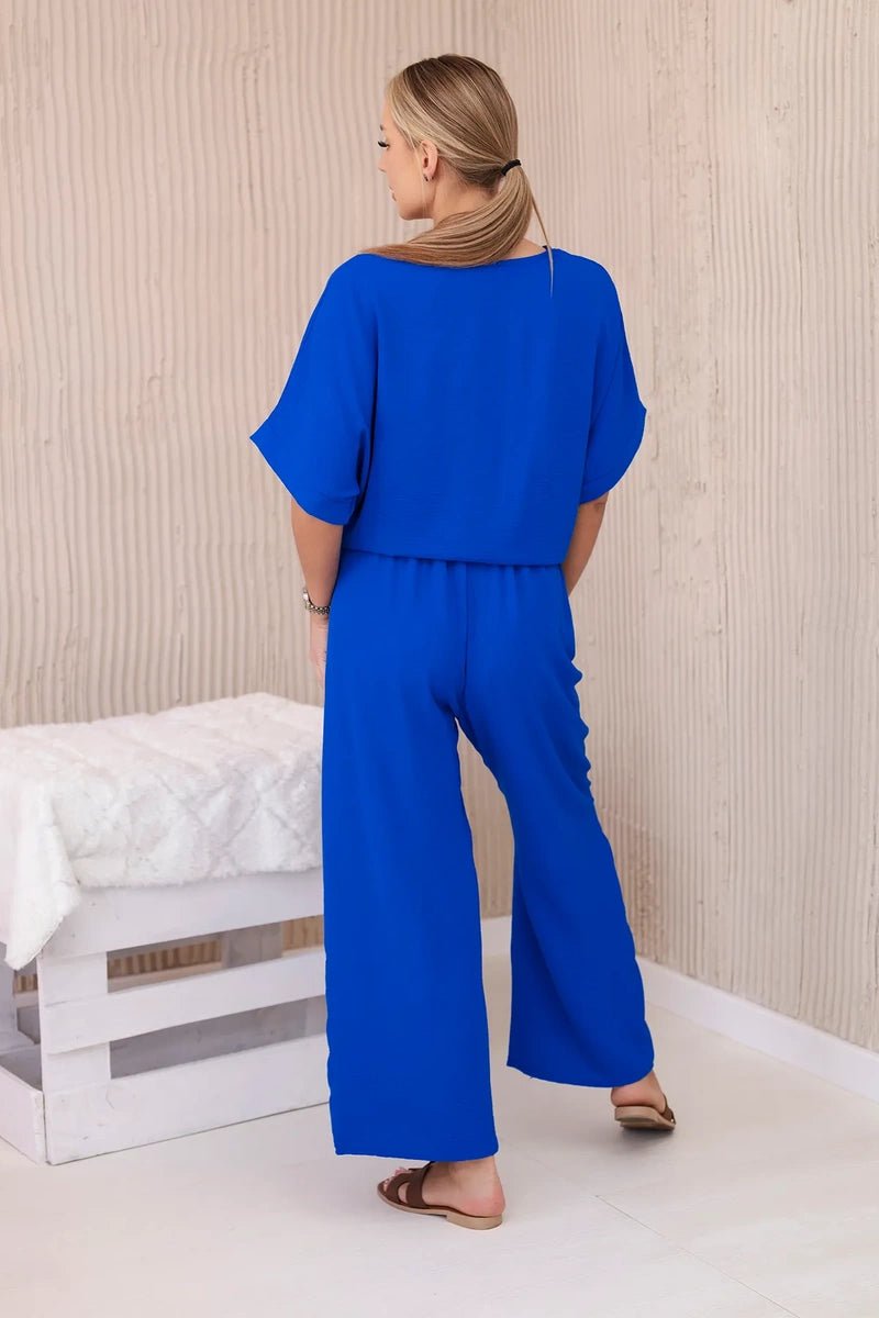 Set of blouse with pants 5963 / – Blue cornflower цвет / color | Lexline Fashion