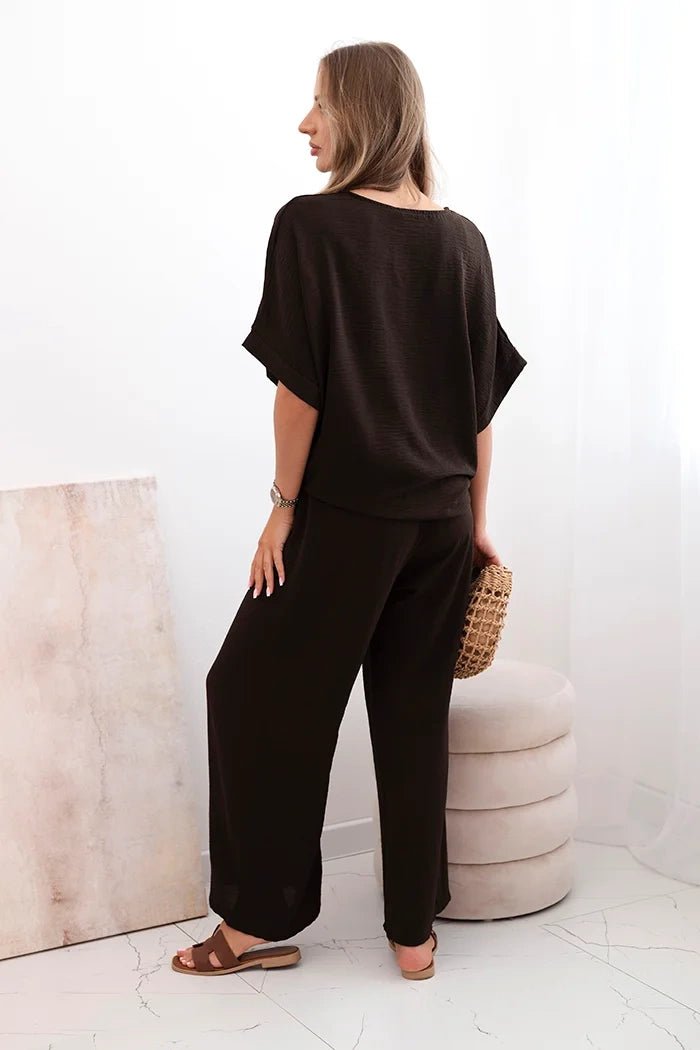 Set of blouse with pants 5963 / – Brown цвет / color | Lexline Fashion