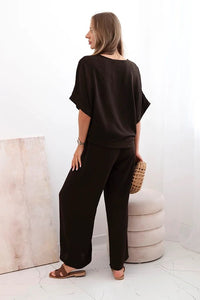 Set of blouse with pants 5963 / – Brown цвет / color | Lexline Fashion