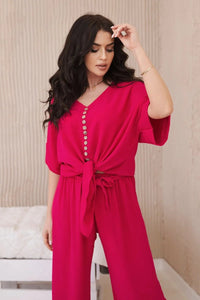 Set of blouse with pants 5963 / – Fuchsia цвет / color | Lexline Fashion
