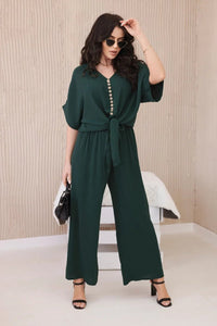 Set of blouse with pants 5963 / – Green || Dark цвет / color | Lexline Fashion