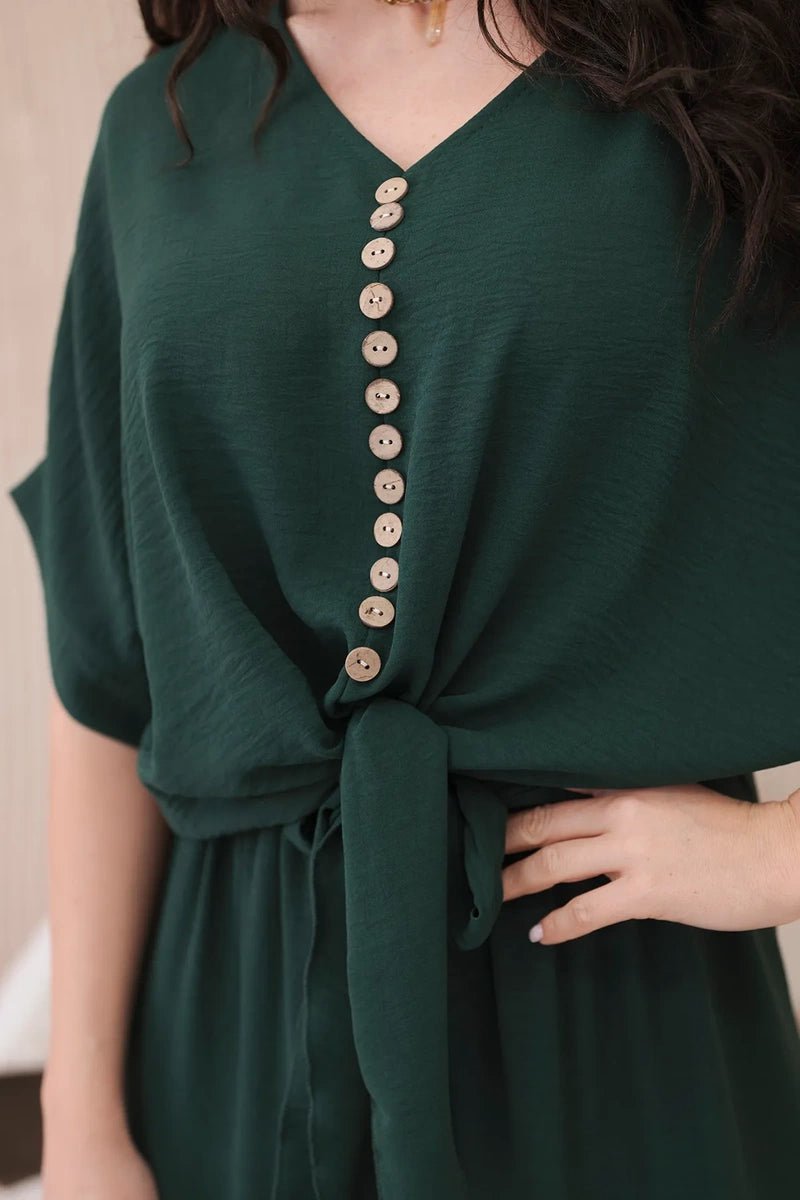 Set of blouse with pants 5963 / – Green || Dark цвет / color | Lexline Fashion