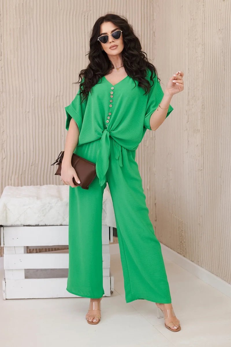 Set of blouse with pants 5963 / – Green || Light цвет / color | Lexline Fashion