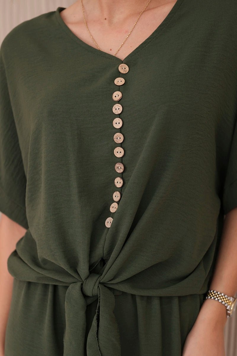 Set of blouse with pants 5963 / – Khaki цвет / color | Lexline Fashion