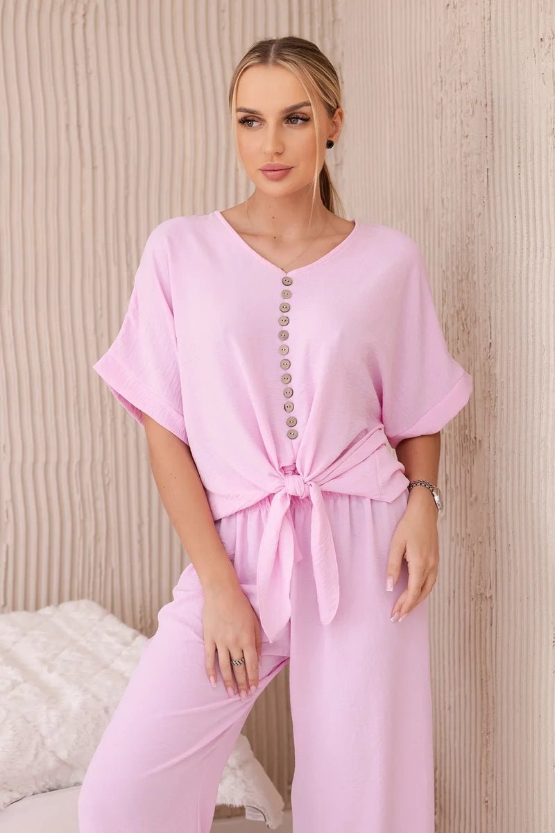 Set of blouse with pants 5963 / – Light | Pink цвет / color | Lexline Fashion