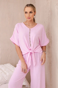 Set of blouse with pants 5963 / – Light | Pink цвет / color | Lexline Fashion