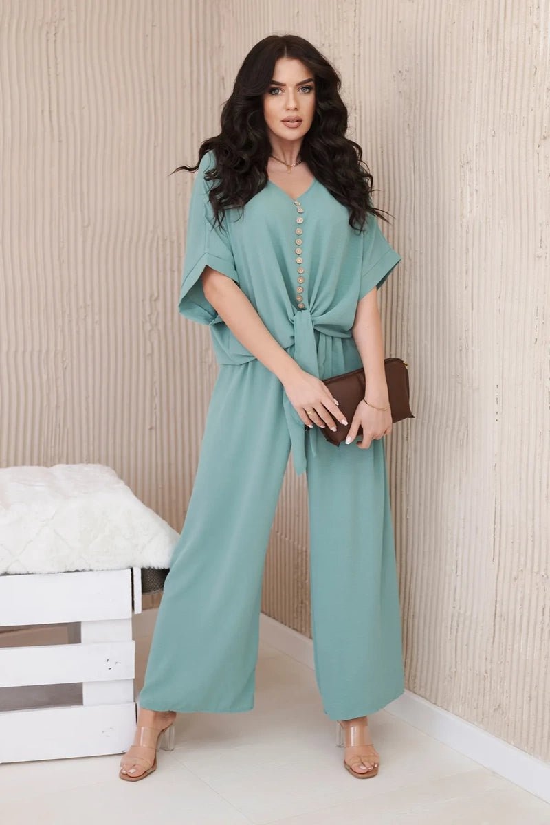 Set of blouse with pants 5963 / – Mint || Dark цвет / color | Lexline Fashion