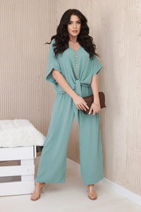 Set of blouse with pants 5963 / – Mint || Dark цвет / color | Lexline Fashion