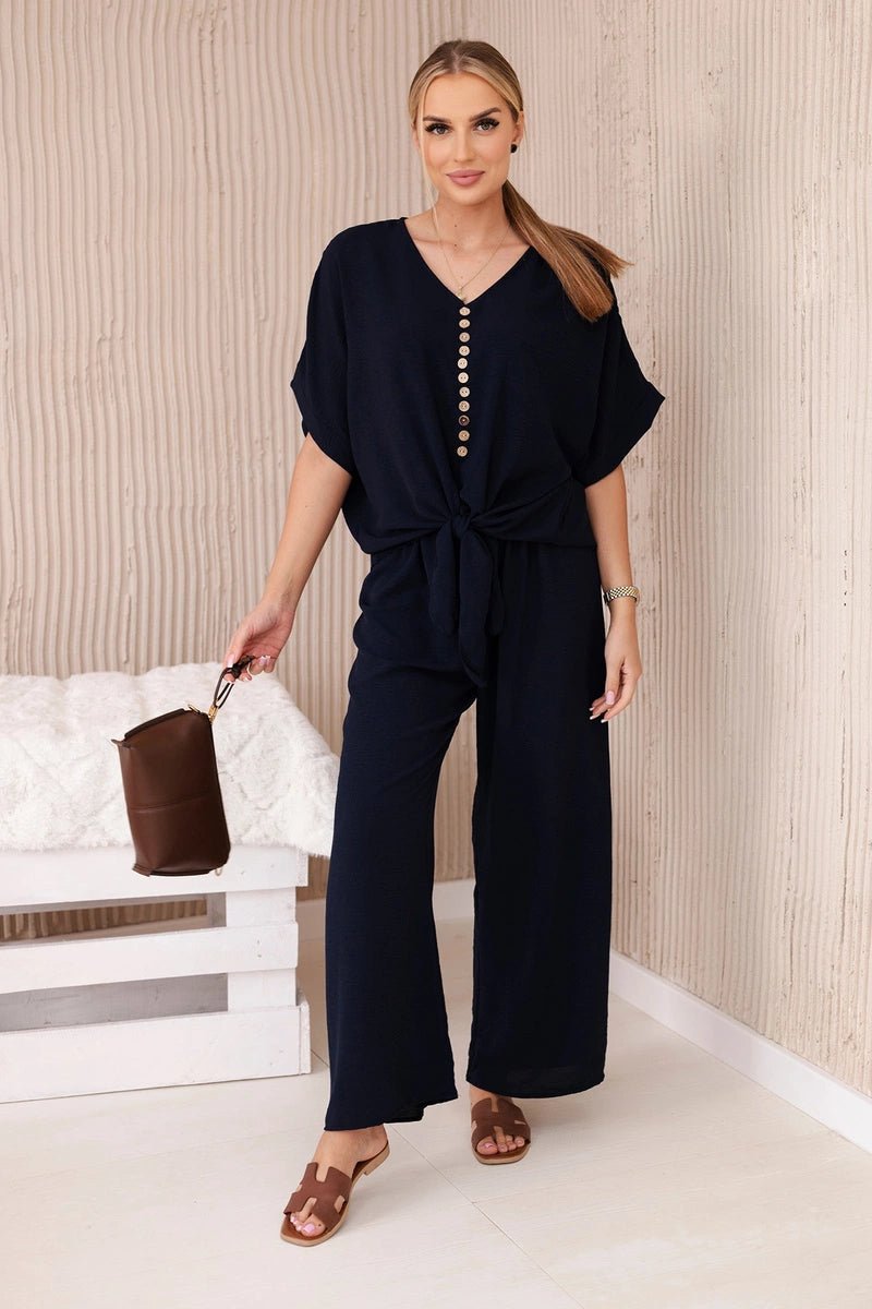 Set of blouse with pants 5963 / – Navy blue цвет / color | Lexline Fashion