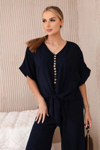 Set of blouse with pants 5963 / – Navy blue цвет / color | Lexline Fashion