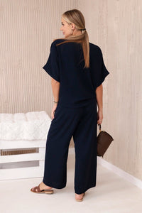 Set of blouse with pants 5963 / – Navy blue цвет / color | Lexline Fashion