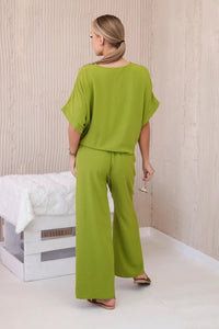 Set of blouse with pants 5963 / – Olive цвет / color | Lexline Fashion
