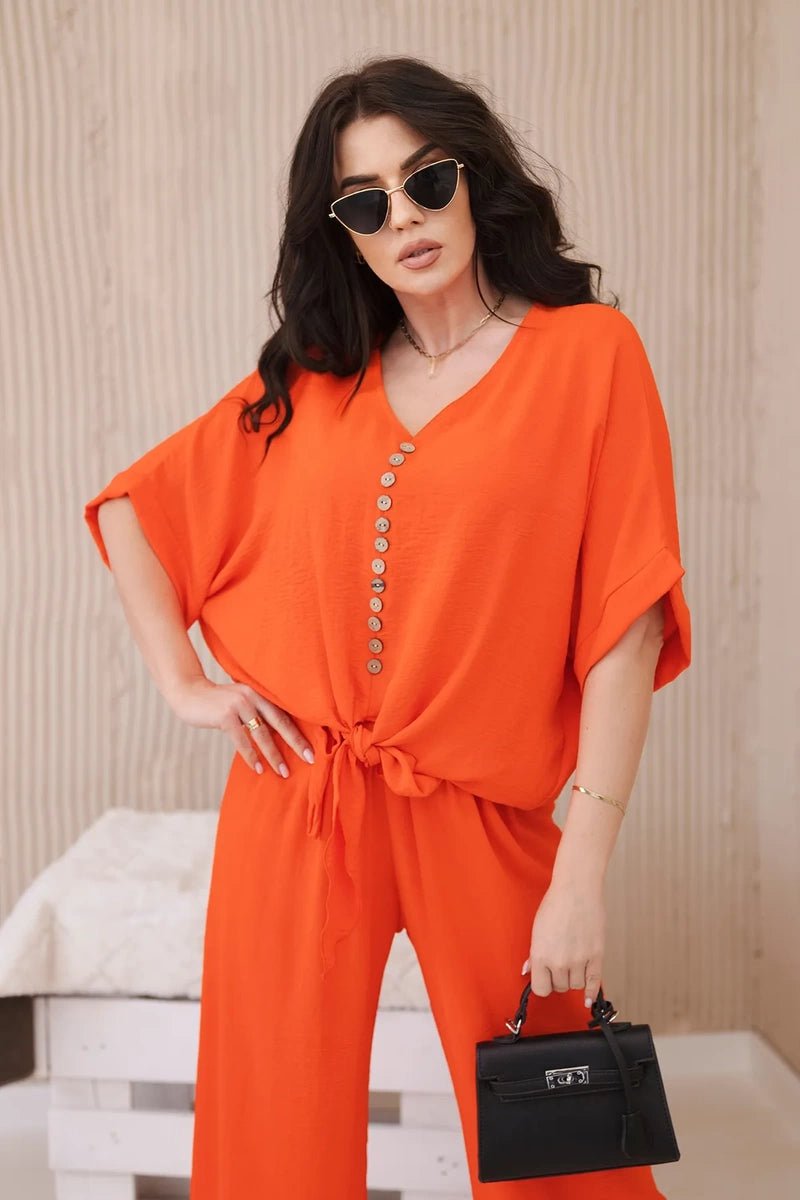 Set of blouse with pants 5963 / – Orange цвет / color | Lexline Fashion