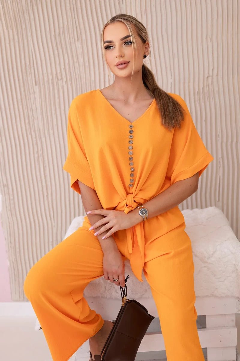 Set of blouse with pants 5963 / – Orange || Light цвет / color | Lexline Fashion