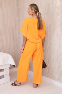Set of blouse with pants 5963 / – Orange || Light цвет / color | Lexline Fashion