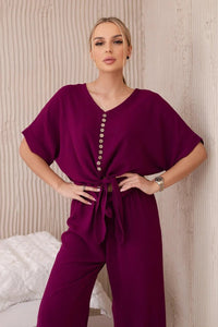 Set of blouse with pants 5963 / – Plum цвет / color | Lexline Fashion