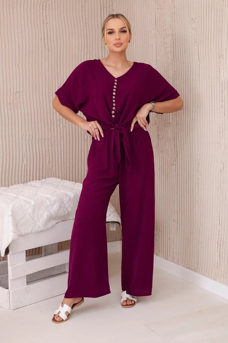 Set of blouse with pants 5963 / – Plum цвет / color | Lexline Fashion