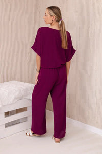 Set of blouse with pants 5963 / – Plum цвет / color | Lexline Fashion