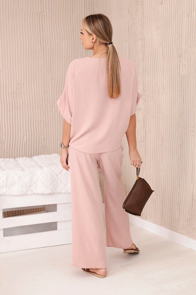 Set of blouse with pants 5963 / – Powder || Dark цвет / color | Lexline Fashion