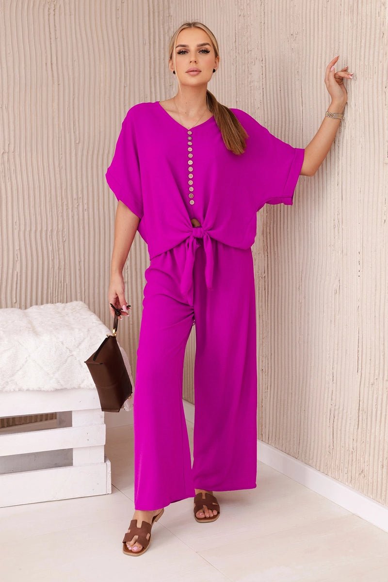 Set of blouse with pants 5963 / – Purple || Dark цвет / color | Lexline Fashion