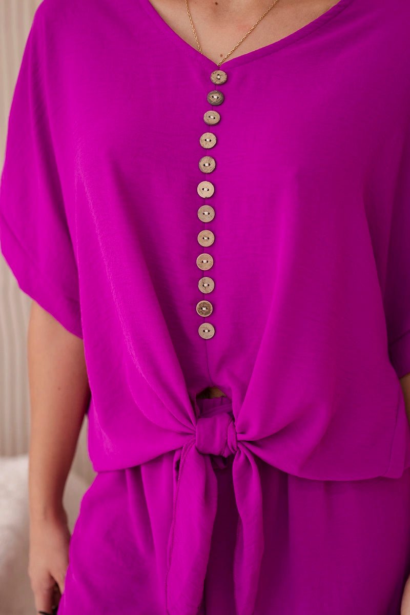 Set of blouse with pants 5963 / – Purple || Dark цвет / color | Lexline Fashion