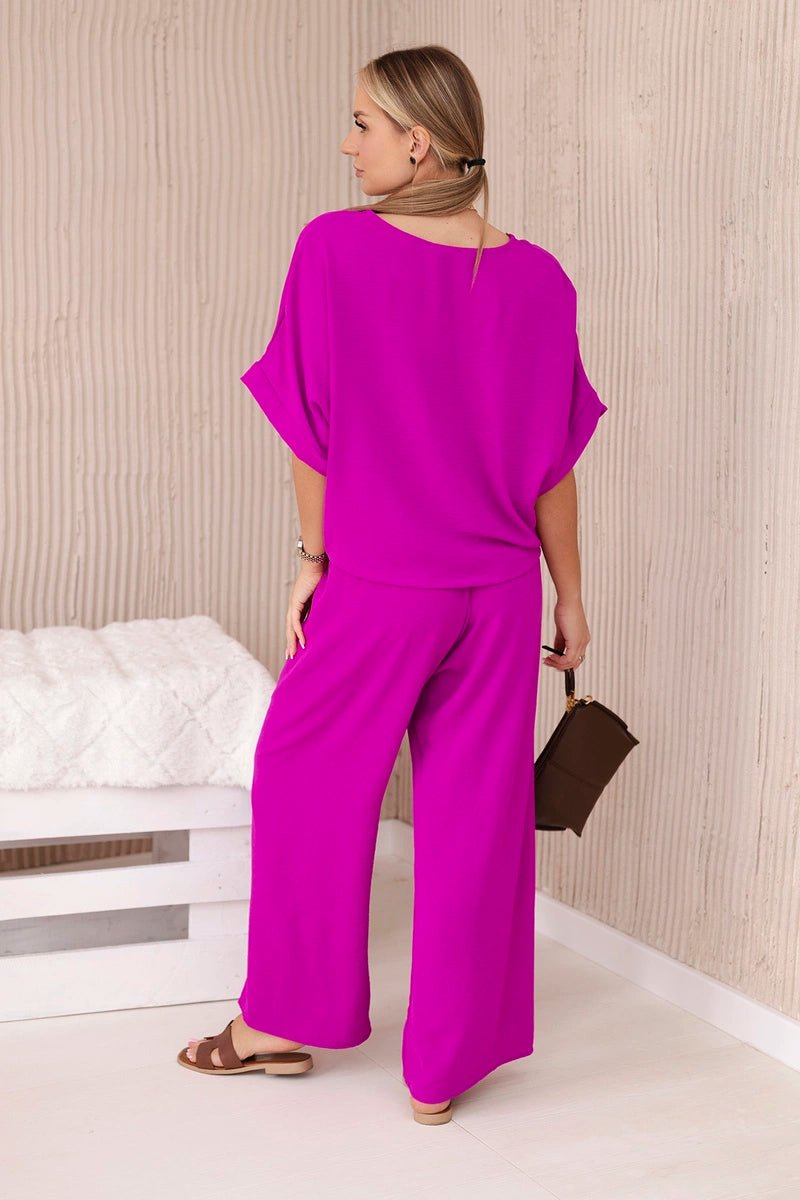 Set of blouse with pants 5963 / – Purple || Dark цвет / color | Lexline Fashion