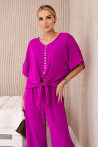 Set of blouse with pants 5963 / – Purple || Dark цвет / color | Lexline Fashion