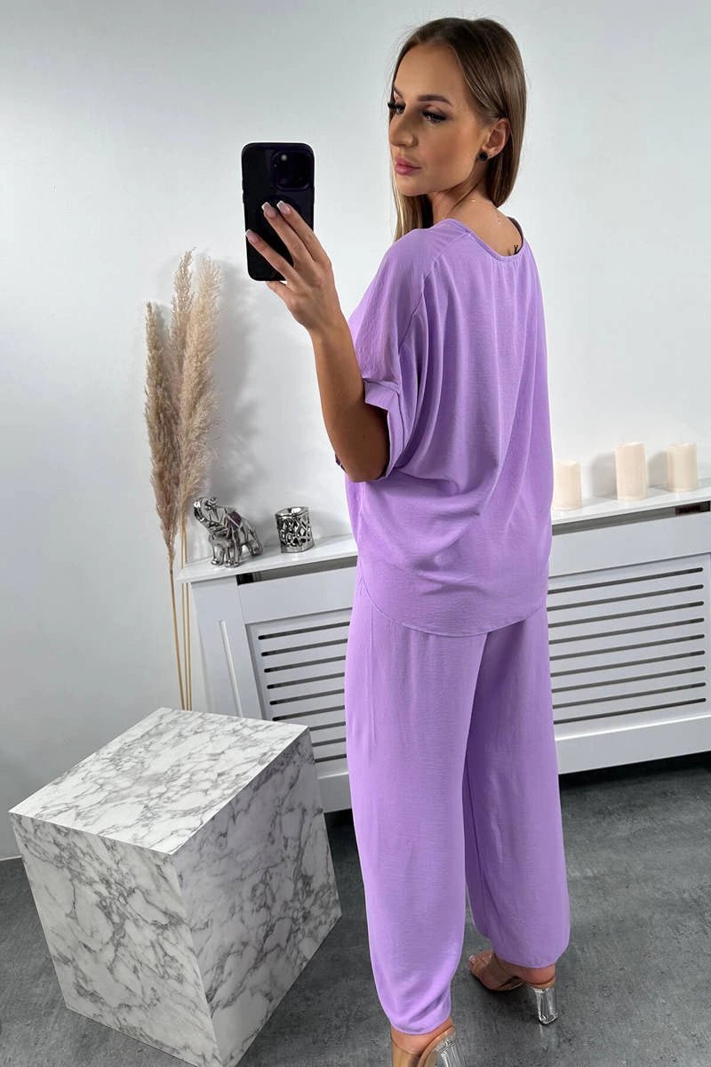 Set of blouse with pants 5963 / – Purple || Light цвет / color | Lexline Fashion