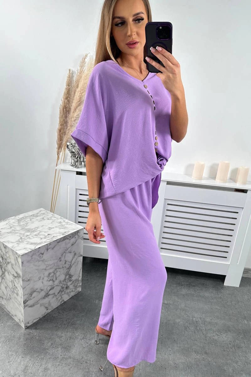 Set of blouse with pants 5963 / – Purple || Light цвет / color | Lexline Fashion