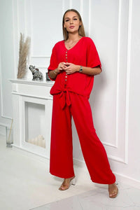 Set of blouse with pants 5963 / – Red цвет / color | Lexline Fashion