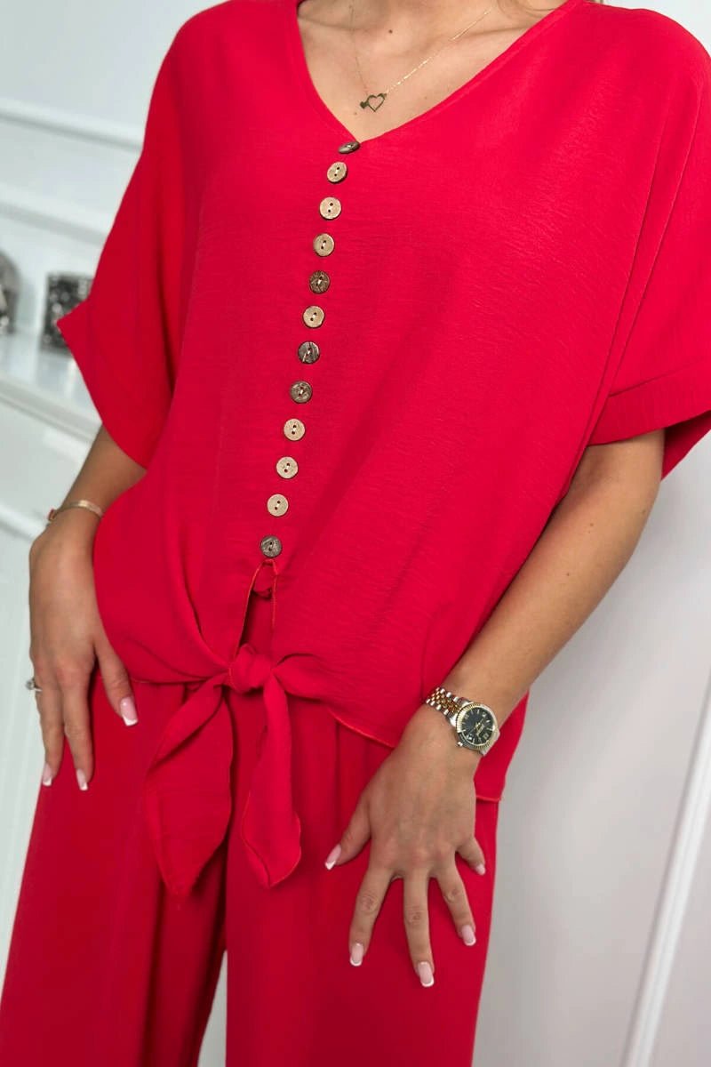 Set of blouse with pants 5963 / – Red цвет / color | Lexline Fashion