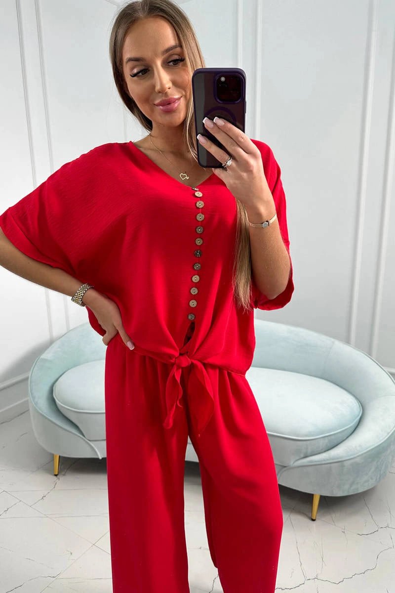 Set of blouse with pants 5963 / – Red цвет / color | Lexline Fashion
