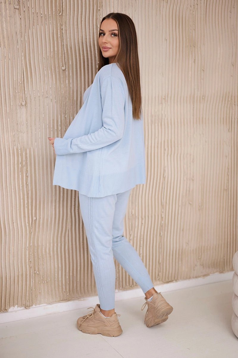 Set of Cardigan, Blouse and Pants 2021 - 4 / – Blue цвет / color | Lexline Fashion