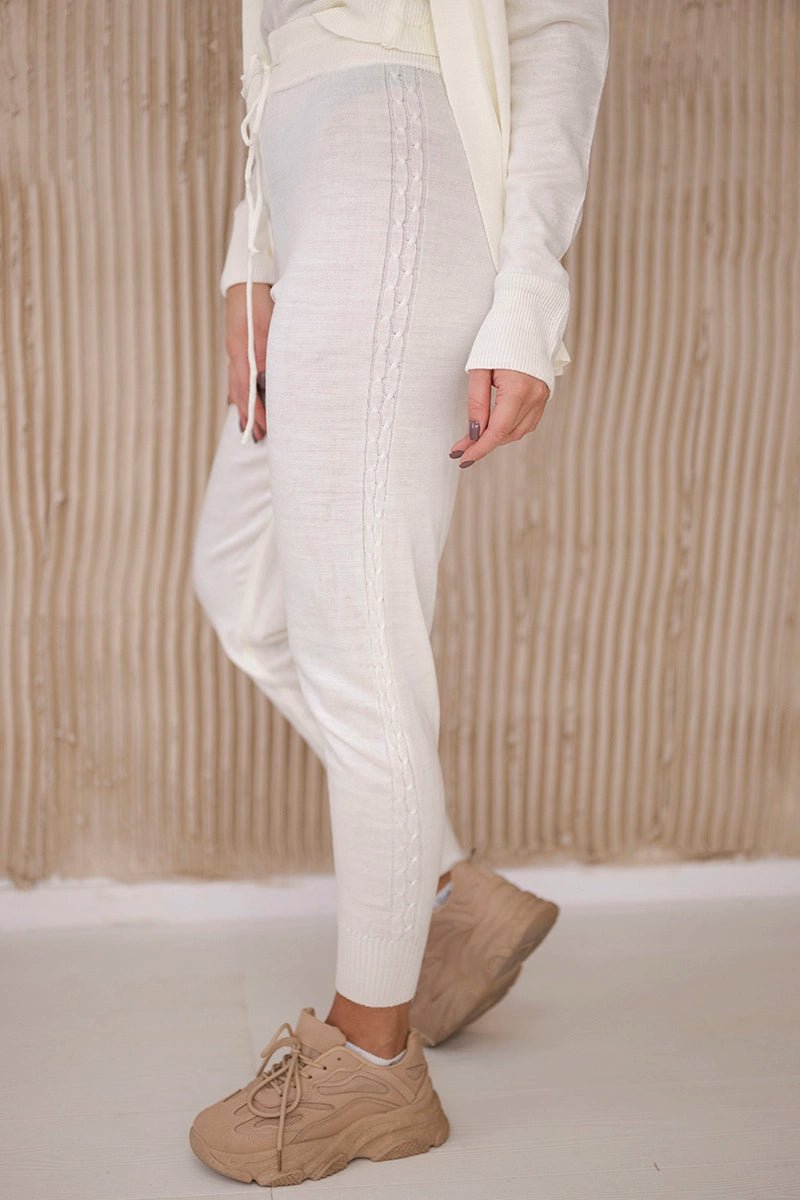 Set of Cardigan, Blouse and Pants 2021 - 4 / – Ecru цвет / color | Lexline Fashion