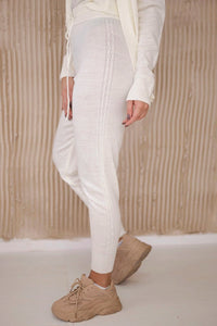 Set of Cardigan, Blouse and Pants 2021 - 4 / – Ecru цвет / color | Lexline Fashion