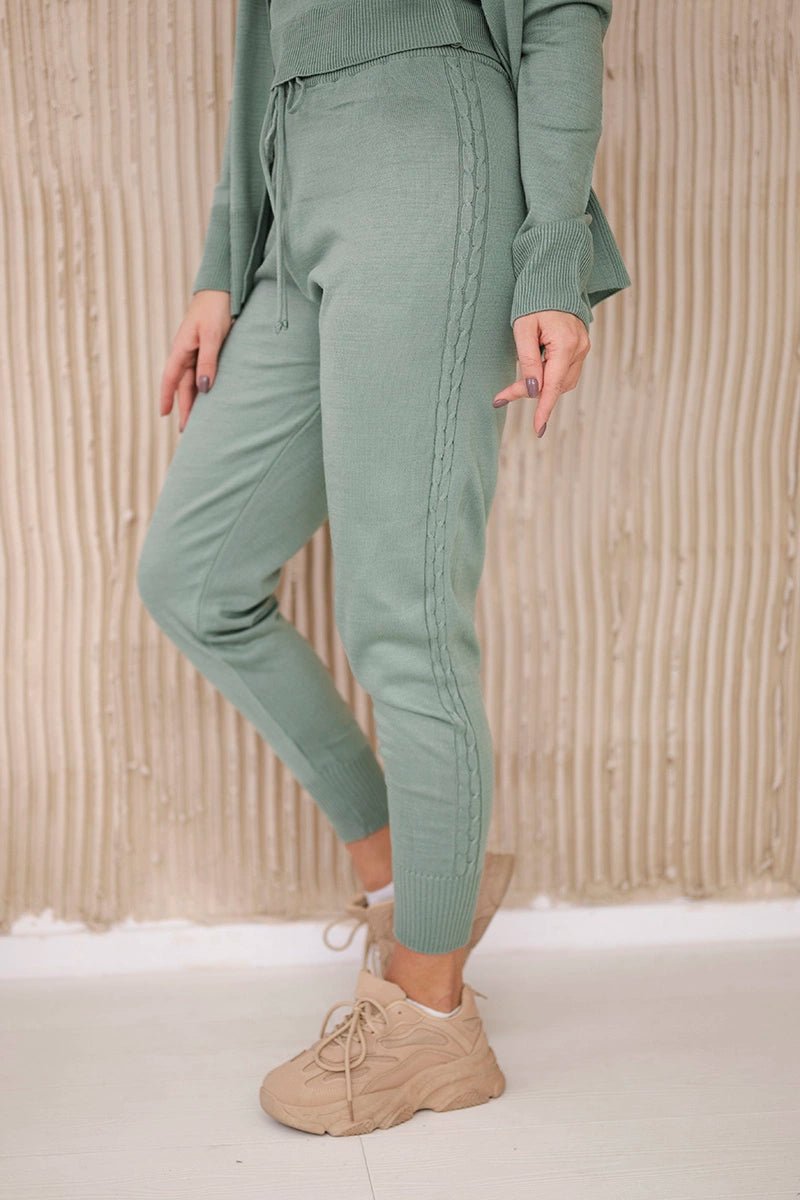 Set of Cardigan, Blouse and Pants 2021 - 4 / – Mint || Dark цвет / color | Lexline Fashion