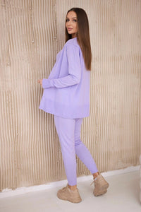 Set of Cardigan, Blouse and Pants 2021 - 4 / – Purple цвет / color | Lexline Fashion