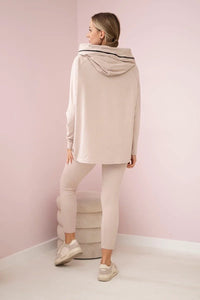 Set of cotton hoodie + leggings 9463 / – Beige цвет / color | Lexline Fashion
