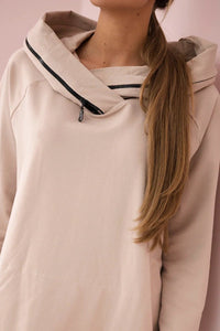 Set of cotton hoodie + leggings 9463 / – Beige цвет / color | Lexline Fashion
