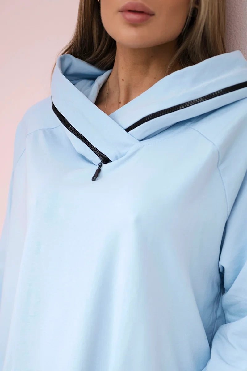 Set of cotton hoodie + leggings 9463 / – Blue цвет / color | Lexline Fashion