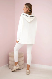 Set of cotton hoodie + leggings 9463 / – Ecru цвет / color | Lexline Fashion