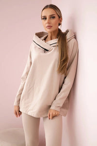 Set of cotton hoodie + leggings 9463 / – Fuchsia цвет / color | Lexline Fashion
