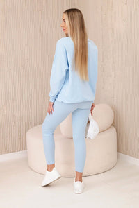 Set of cotton sweatshirt + leggings 9454 / – Blue цвет / color | Lexline Fashion