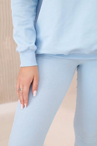 Set of cotton sweatshirt + leggings 9454 / – Blue цвет / color | Lexline Fashion