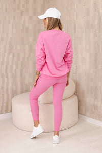 Set of cotton sweatshirt + leggings 9454 / – Pink || Light цвет / color | Lexline Fashion