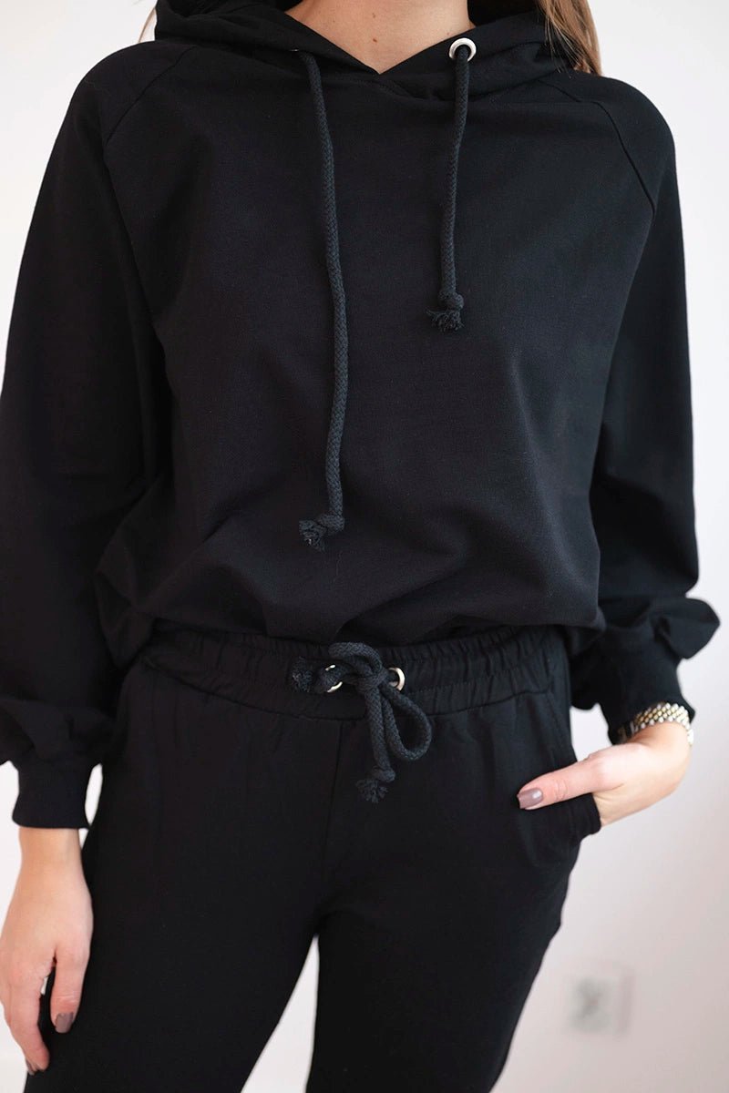 Set of hoodie and pants 9337 / – Black цвет / color | Lexline Fashion