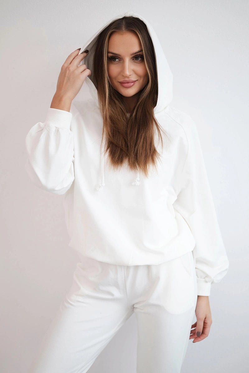 Set of hoodie and pants 9337 / – Ecru цвет / color | Lexline Fashion