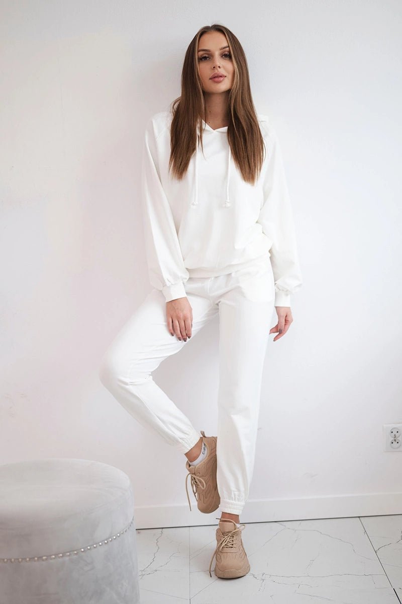 Set of hoodie and pants 9337 / – Ecru цвет / color | Lexline Fashion