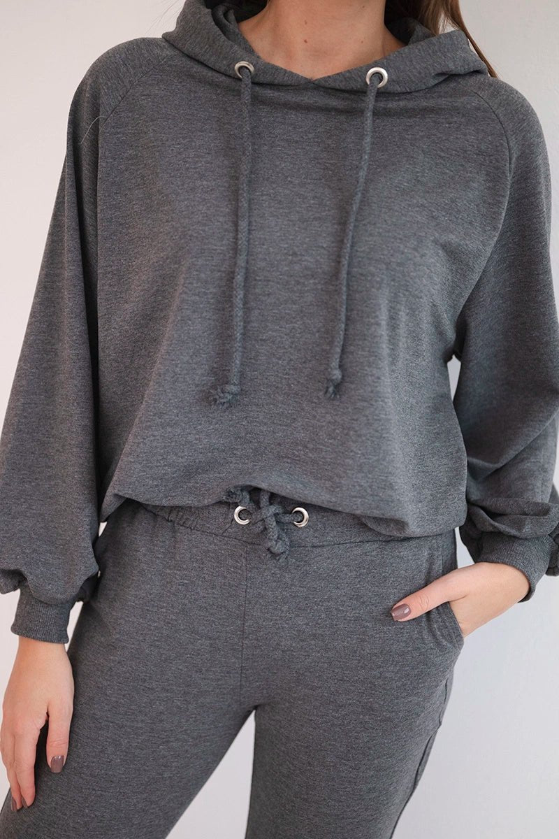 Set of hoodie and pants 9337 / – Graphite цвет / color | Lexline Fashion